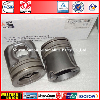 Genuine piston Dongfeng ISLe 6L dcecummins diesel Engine Parts 2 valves piston 5302254 
